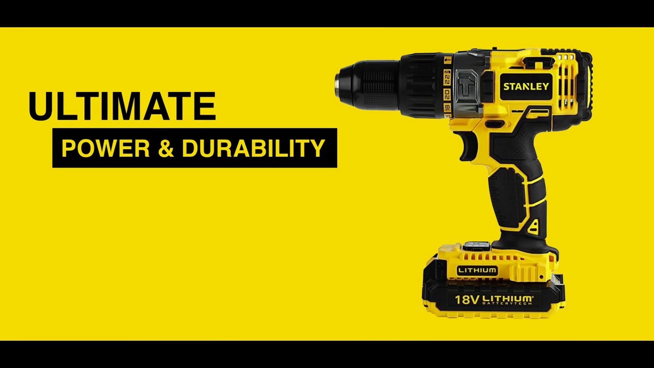 STANLEY 18V 2Ah Li Ion Hammer Drill - Buy Online Dubai